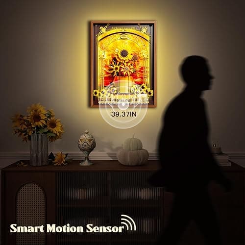 Flowers Sunflower Building Set for Adults 1218PCS with Smart Motion Sensor Lights Wall Art Home Decor Frame 2-in-1 Standing Display Lego Compatible Creative Botanical Gift for 14+ Women Men thumbnail 4