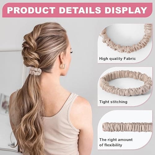 6Pcs Silk Hair Ties Small 22 Momme 100% Pure Mulberry Silk Scrunchies for Women Girls Thin Skinny Hair Sleep Scrunchies No Damage(Color 03) thumbnail 4