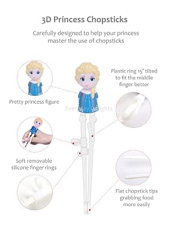 Frozen Queen Elsa Kids Children Spoon Training Chopsticks Flatware Utensil Cutlery Dinnerware Tableware Set with Case, 3 pieces thumbnail 6