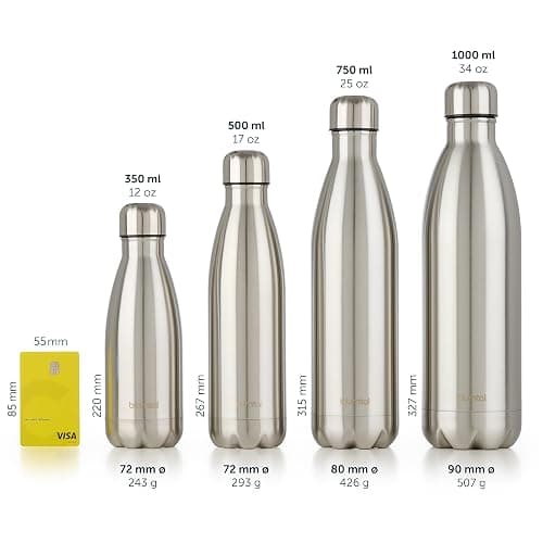 Blumtal® Bouteille isotherme Charles- Gourde 1l- Gourde inox 1l sans BPA froid&chaud- Contenant isotherme en métal- Bouteille d'eau- Contenant 1l- Gourde isotherme 1l- Noir thumbnail 3