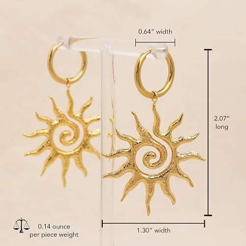 Frigotine Gold Dangle Hoop Earrings for Women, Trendy Sparkly Hypoallergenic Fashion Jewelry Gift for Prom Wedding Party Accessories thumbnail 4