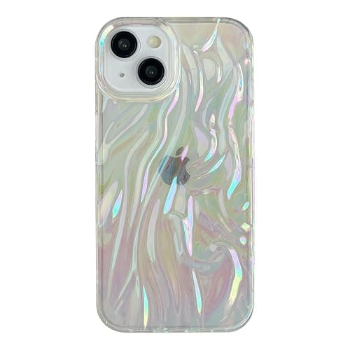 Caseative for iPhone 14 Case,Pleated Water Ripple Chrome Wave Pattern Soft Phone Case (Clear) - Image 1