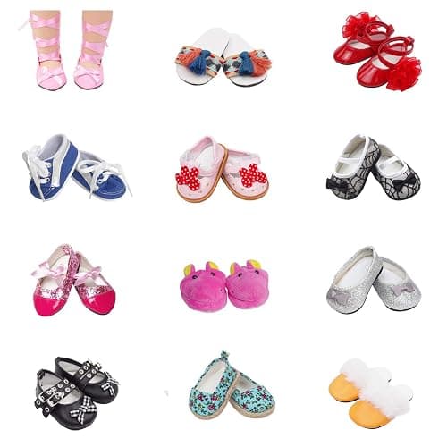 Etistta 6 Pairs of Doll Shoes 2 Pairs of Socks Fits for 18 inch Doll Shoes American Dolls Accessories thumbnail 4