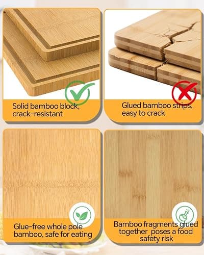 Cutting Boards for Kitchen - Food Grade Double Sided Pure Titanium& Bamboo Chopping Board with Handle, Slip resistant Non-toxic Charcuterie Board Housewarming Gifts (16×11) thumbnail 3