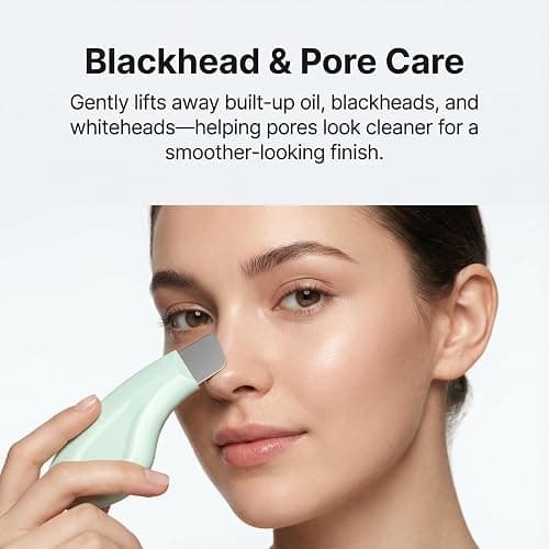 Sookga Blackhead Remover Tool, Stainless Steel Face Scraper for Deep Cleansing, Skin Scrubber Face Spatula with Silicone Cover, Nose Blackhead Remover, Skin Care Tool for Men and Women (Green) thumbnail 3
