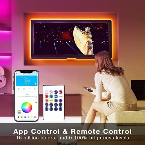 DAYBETTER Smart WiFi Led Lights, 50 FT RGB Led Strip Lights Compatible with Alexa and Google Assistant, App Voice Remote Control Music Sync Color ChangingLED Strip Lighting for Bedroom Room Decor thumbnail 3