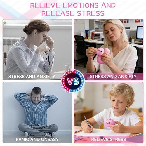 Mystery Dumpling Squishy Toy,Dumpling Stress Ball, Anxiety Relief,Fidget Toys Adults & Teens,Bun with Food Steamer Stretchy Desk Toys(Purple) thumbnail 5