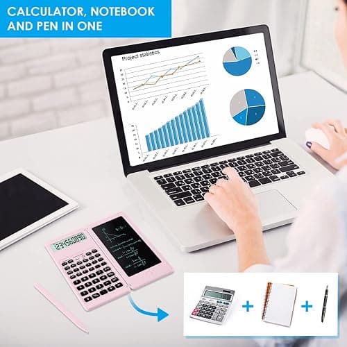 Scientific Calculators,IPepul Multi-Functional Pink Kawaii Calculator with Algebra, Trigonometry, and Calculus, Suitable for Students, Teachers, &Business Professionals, Lead for School Supplies（Pink thumbnail 2