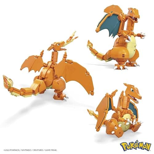 ZZZ MEGA Pokémon Figurine Action Dracaufeu 20cm, Jeu De Briques De Construction Pour Enfants Et Adultes, Modèle Pokémon À Collectionner, 222 Pièces, Jouet pour Enfant de 8 ans et Plus, GWY77 thumbnail 5