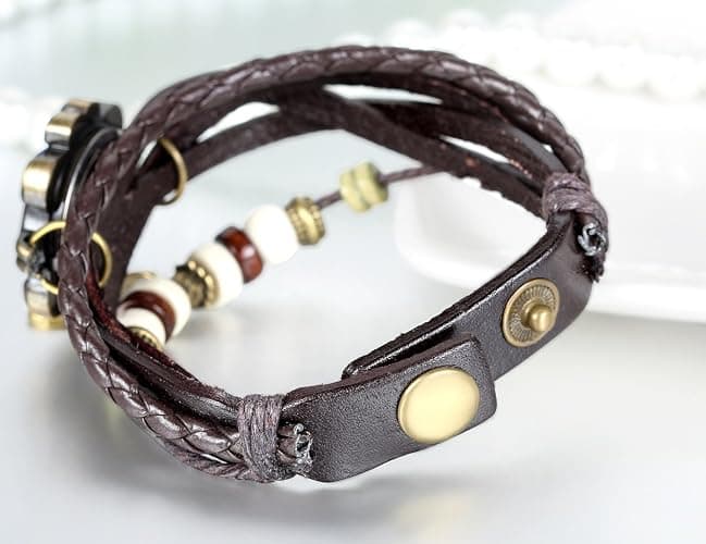JewelryWe Women Quartz Bracelet Watch Fashion Weave Wrap Around Leather Wrist Watch Classic Bracelet Watch for Summer Beach thumbnail 5