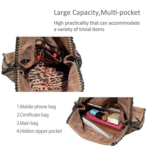 ZIYUEZIKUN Umhängetaschen für Frauen Damen Kette Umhängetasche Kettentasche Taschen für Damen Casual Handtasche große Hobo Schultertasche thumbnail 3