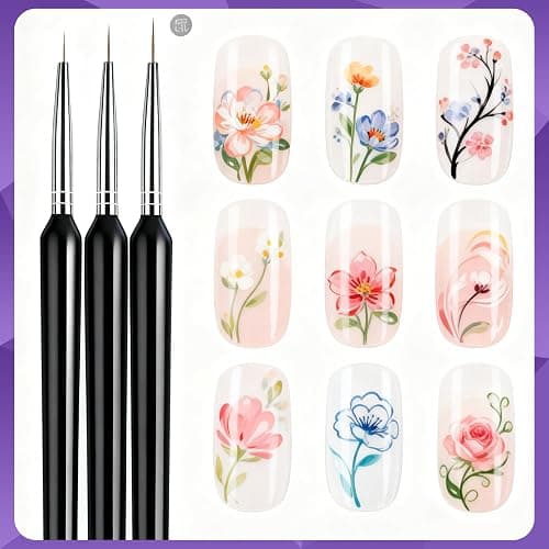 Artdone Nail Dotting Tools Art Brushes Kit With Nail Stand Gel Polish Liner Brushes Design Pen For Nail Drawing And Nail Paint Brushes Small Detail Brushes thumbnail 7