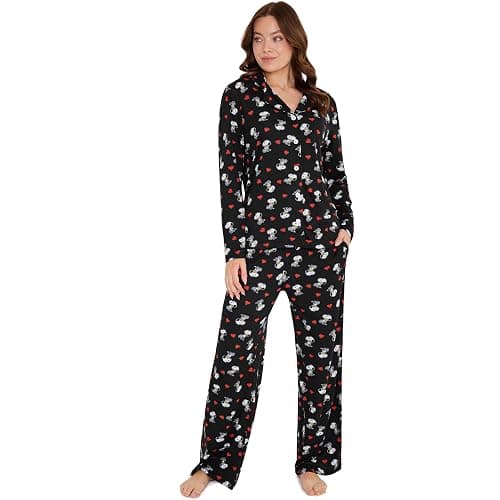 Peanuts Snoopy Pajamas for Women Set Long Sleeve Lounge Top PJ Pants Sleepwear Cute Nightwear Loungewear Gifts for Women - Image 1