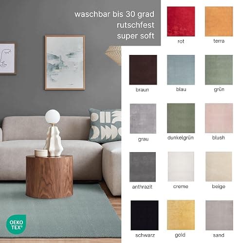 the carpet Relax kuscheliger Kurzflor Teppich, Anti-Rutsch Unterseite, Waschbar bis 30 Grad, Super Soft, Felloptik, Anthrazit, 120 x 160 cm thumbnail 10