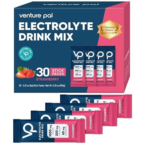 Venture Pal High Sodium Sugar Free Electrolytes Powder Packet - Hydration Packets with Vitamin, Sodium & Potassium | Zero Calories | Vegan, Keto & Paleo Friendly Electrolyte Drink Mix - 30 Sticks - Image 1