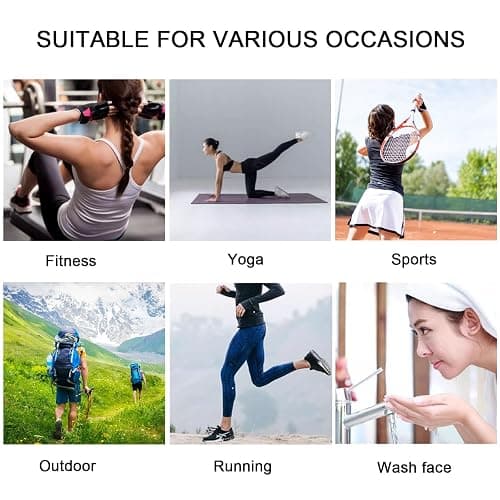 Yiwafu Yoga Headbands for Women, Non Slip Elastic Sweat Hairbands, Solid Color Head Accessories Headscarves Hair Hoop, Sweat-Absorbing Hairbands for Sports, Fitness, Running thumbnail 7