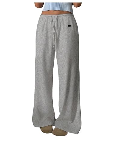 SOLY HUX Women's Drawstring Sweatpants Low Rise Baggy Wide Leg Pants with Pockets - Image 1
