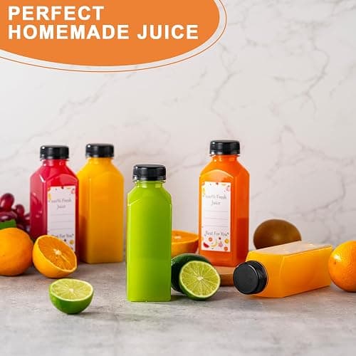 Juice Bottles with Caps 10Pcs 12oz, Plastic Bottleswith Caps, Clear Reusable Water Bottle, Used for Juicing Bottles, Smoothie Bottle, Juice Containers - with 10Pcs Labels & Bottle Brush thumbnail 6