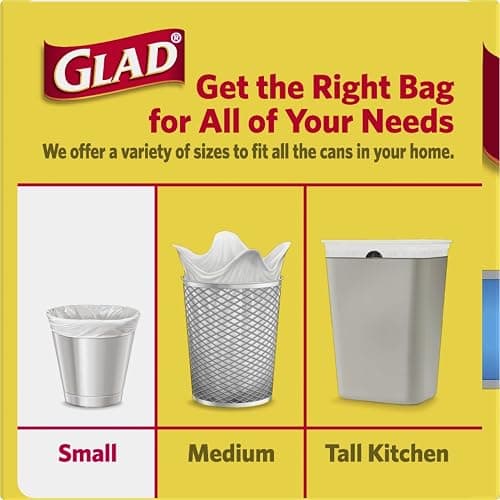 Glad Small Trash Bags 4 Gallon, Febreze Fresh Clean Garbage Bags, Odor Resistant with Quick Tie, 26 Count thumbnail 2