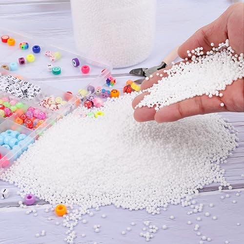 DECORA 80000 Pieces Mini Foam Balls for DIY and Slime Supplies White Foam Beads 2-3mm for Art Homemade Slime, Wedding and Party Decorations thumbnail 2
