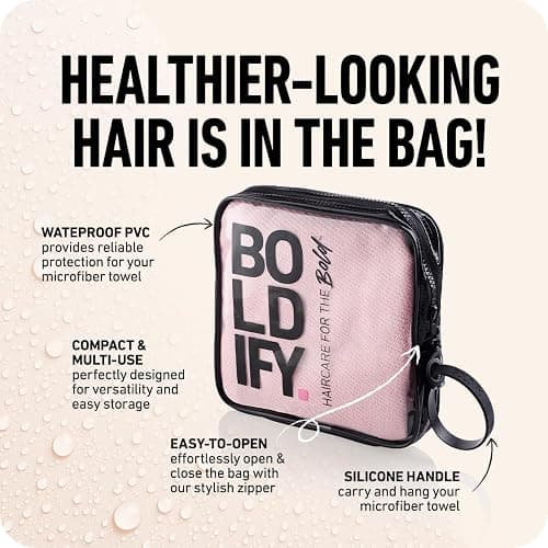 Boldify Quick Dry Microfiber Towel Wrap for Women - for Thin and Curly Hair - Anti Frizz Plopping Towel, Fast Drying Turban - Pink thumbnail 6