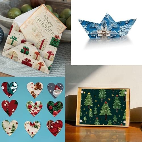 Christmas Scrapbook Paper Pads,24 Sheets Scrapbooking Supplies,Patterned Card Making Craft Paper Pack for Photo Album Background Borders Greeting Cards Junk Journals 6x6 inches thumbnail 7