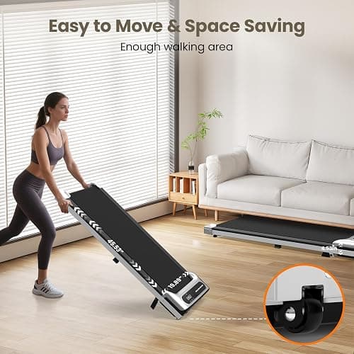 Yagud Walking Pad Treadmill with Incline for Home Office, Portable Under Desk Treadmill with Remote Control and LED Display, Walking Jogging Running Machine thumbnail 6