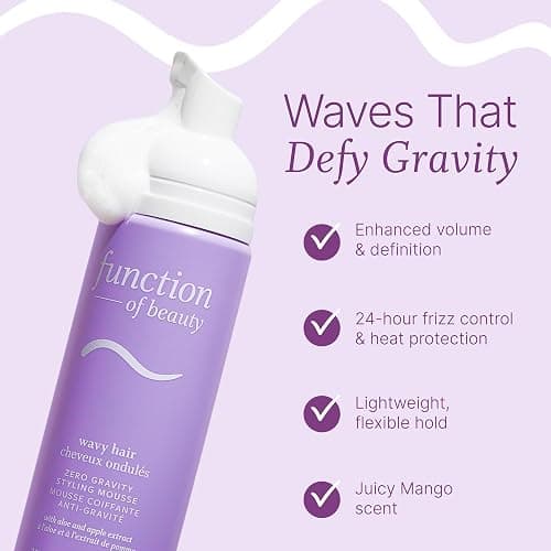 Function of Beauty Wavy Hair Mousse for Styling - Anti-Frizz Hair Styler Adds Volume & Defines Natural Waves - Volumizing & Texturizing Lightweight Styling Foam with Flexible Hold - Hair Care Products thumbnail 2