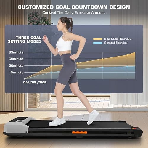 FUNMILY Walking Pad 3 in 1 Under Desk Treadmill, 2.5 HP Quiet Portable Walking Treadmill 300lbs Weight Capacity, Walking Jogging Machine Remote Control LED Display Small Treadmills for Home Office thumbnail 6