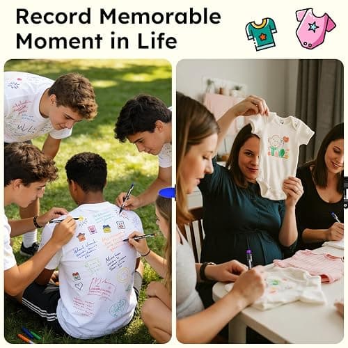 Fabric Markers Permanent For Clothes, 24 Colors Fabric Paint Pens -Waterproof & Machine Washable, Paint Markers for T-Shirt, Canvas Shoes,Bags,Baby Onesies, Fine Tip Clothing Marker for Laundry Marker thumbnail 5