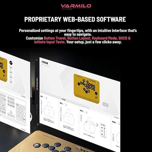Varmilo HA10+ Rapid trigger All button arcade controller Leverless fight stick Two Versions Standard PC Only or Pro Compatible with PC PS4 PS5 Switch1 Switch2 (Golden Cosmos, Pro (Multi-Platform)) thumbnail 7