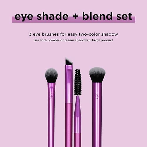 Real Techniques Eye Shade & Blend Makeup Brush Trio, For Eyeshadow & Liner, Makeup Tools for Shaping & Grooming Brows, Defined Makeup Look, Synthetic Bristles, Vegan & Cruelty-Free, 3 Count thumbnail 2