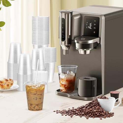 Dealusy 100 Pack - 16 oz Clear Plastic Cups with Lids and Straws, Sturdy & Food Safe Iced Coffee Cups with lids, Disposable Plastic Smoothie Cups for Cold Drinks thumbnail 6