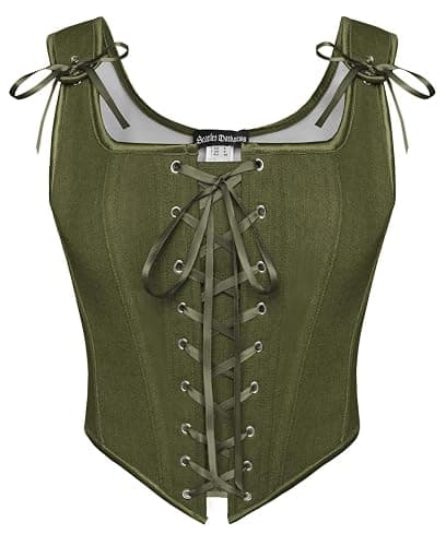 SCARLET DARKNESS Women's Renaissance Corset Tops Vintage Lace Up Overbust Bustier Bodice - Image 1
