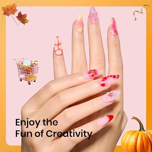 Beetles Blooming Gel, Blooming Gel Nail Polish Clear Uv Led Blossom for Spreading Effect Marble Natural Stone Watercolor Floral Print Fall Nails Soak off Diy Nail Art Design Manicure Gift for Women thumbnail 5