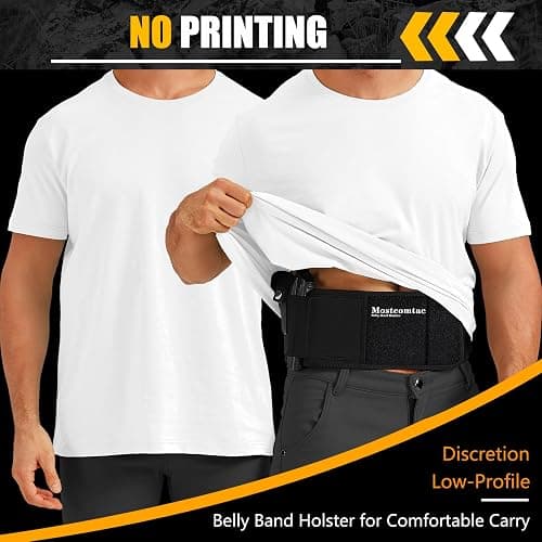 Mostcomtac Belly Band Holster for Men & Women - Breathable Neoprene Gun Holster, Multi - Pocket Tactical Belt for Outdoors, Fits G17-43x, Taurus G3C, G2C and Most 9mm and 380 Handguns thumbnail 4