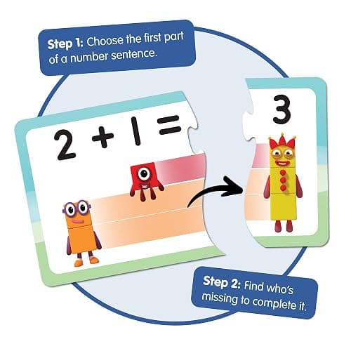 hand2mind Numberblocks Adding and Subtracting Puzzle Set, Addition and Subtraction Games, Number Puzzle, Matching Game, Preschool Math Toys, Toddler Educational Toys, Easter Basket Stuffers for Kids thumbnail 4