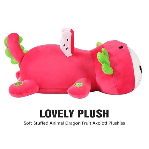 Onsoyours Cute Axolotl Dragon Fruit Plush, Soft Stuffed Animals Axolotl Pitaya Plush Pillow, Kawaii Plushie Toy for Kids (Axolotl Dragonfruit B, 13") thumbnail 7