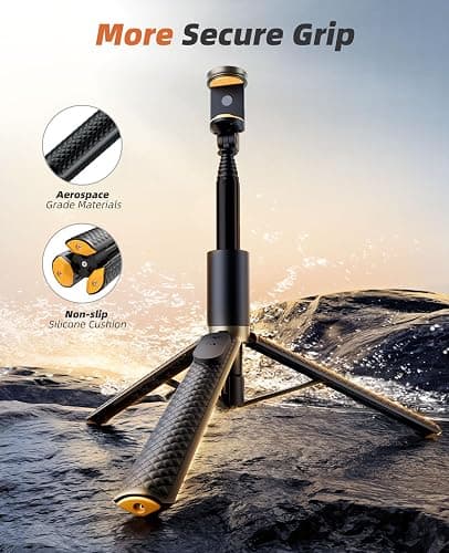 Vimose Phone Tripod & Selfie Stick with Remote, Portable, Lightweight for Video Recording Vlog, Extendable Travel Tripod Stand Compatible with iPhone Android, Black, 62" thumbnail 3