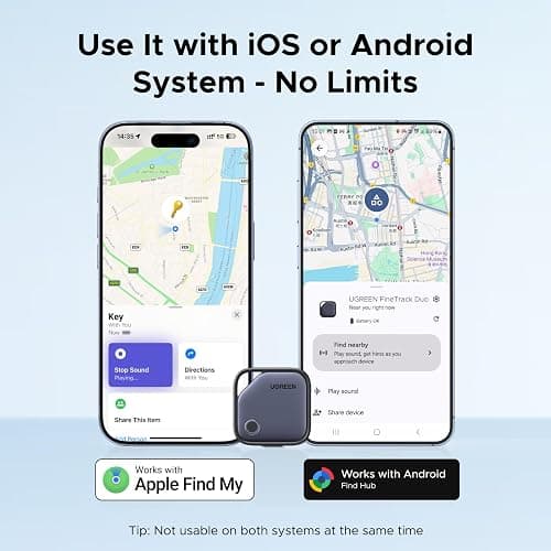 UGREEN FineTrack Duo (iOS or Android) Tracker Tags 4 Pack, USB-C Rechargeable Bluetooth Tracker Compatible with Apple Find My or Find Hub App, Item Finder Smart Tag for Key Wallet Backpack and Luggage thumbnail 8