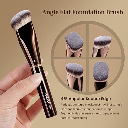 MAANGE Makeup Brushes 16Pcs Professional Foundation Powder Blush Contour Eyeshadows Double-End Makeup Brushes Set with Bag and Gift Box-CoffeeBrown thumbnail 5