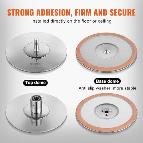 VEVOR Professional Dancing Pole, Spinning Static Dancing Pole Kit, Portable Removable Pole, 45mm Heavy-Duty Stainless Steel Pole, Height Adjustable Fitness Pole, for Exercise Home Club Gym, Silver thumbnail 4