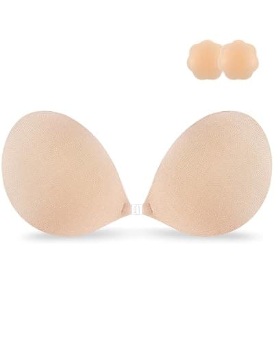 Niidor Adhesive Bra Strapless Sticky Invisible Push up Silicone Bra for Backless Dress with Reusable Nipple Covers - Image 1