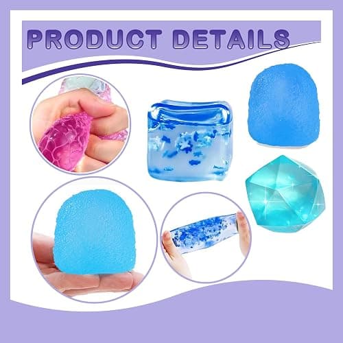 8 PCS Squishy Cubes Stress Ball Set, Squishy Fidget Toys | 8Pcs Squishy Fidget Toys Set In Flexible Elastomer For Office Focus And Sensory Relief With Window Display Box thumbnail 3