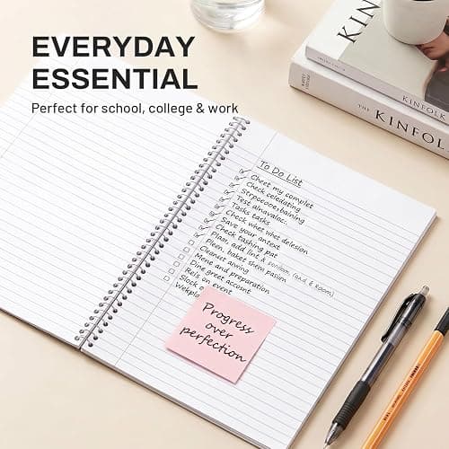 SUNEE Spiral Notebook, 2-Subject, College Ruled Paper, 6" x 9-1/2", 80 Sheets, Spiral Notebooks for School, Black thumbnail 8