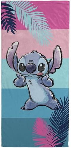 Jay Franco Disney Lilo and Stitch Kids Bath/Pool/Beach Towel - Super Soft & Absorbent Fade Resistant Cotton Towel, Measures 28 x 58 inches (Official Disney Product) - Image 1