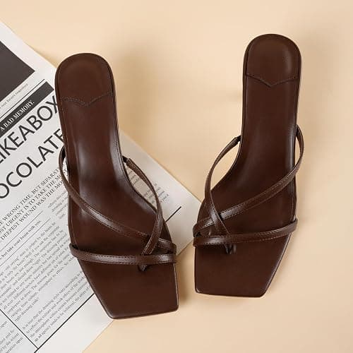 MIRAAZZURRA Kitten Heels for Women Flip Flop Thong Heel Square Open Toe Low Heel Slip On Slides for Daily Party Summer thumbnail 6