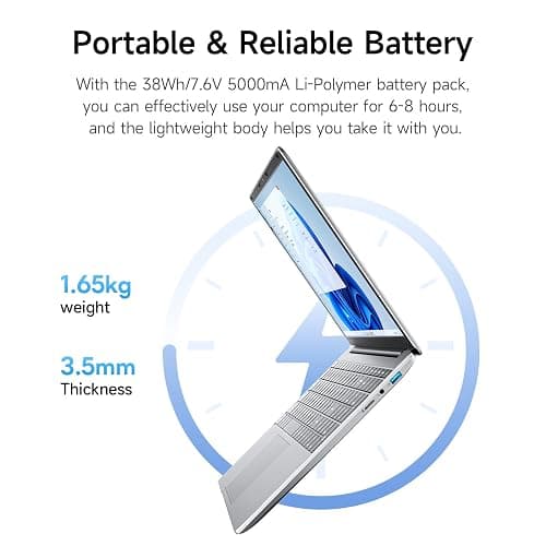 15.6 Inch Windows 11 Laptop, 6500Y Processor, 16GB RAM 256GB Storage Expandable to 512GB, FHD Display with Numpad, Office 365 Pre-Installed, Wi-Fi 5 Bluetooth 4.2, Type-C for Student & Business thumbnail 7