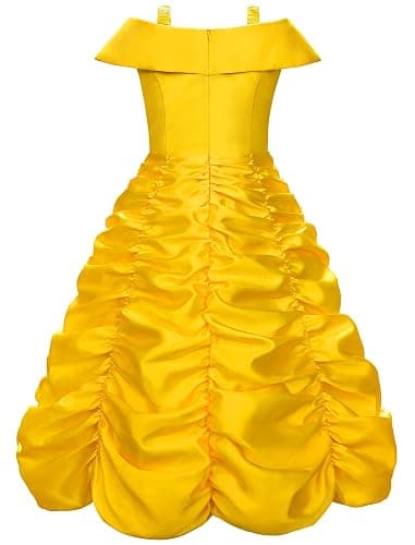 knemmy Princess Costume Dresses for Girls Costumes Halloween Cosplay Birthday Outfit Yellow thumbnail 2