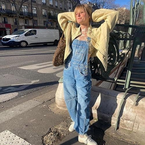 utcoco Womens Denim Overalls Loose Fit Barrel Leg Adjustable Strap Hip Hop Jean Jumpsuits thumbnail 4